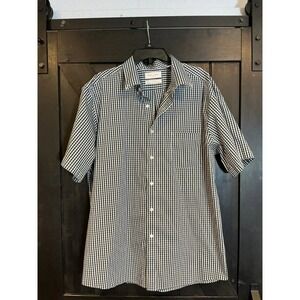 Gold Label Roundtree Yorke Mens XXL Slim Fit Gingham Short Sleeve Button Down